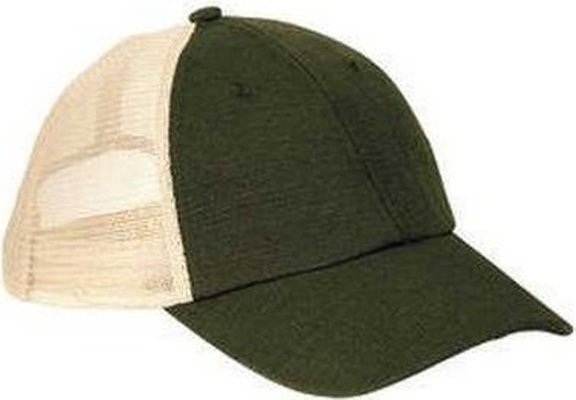 Econscious EC7095 Hemp Washed Soft Mesh Trucker Cap - Olive Oyster - HIT a Double