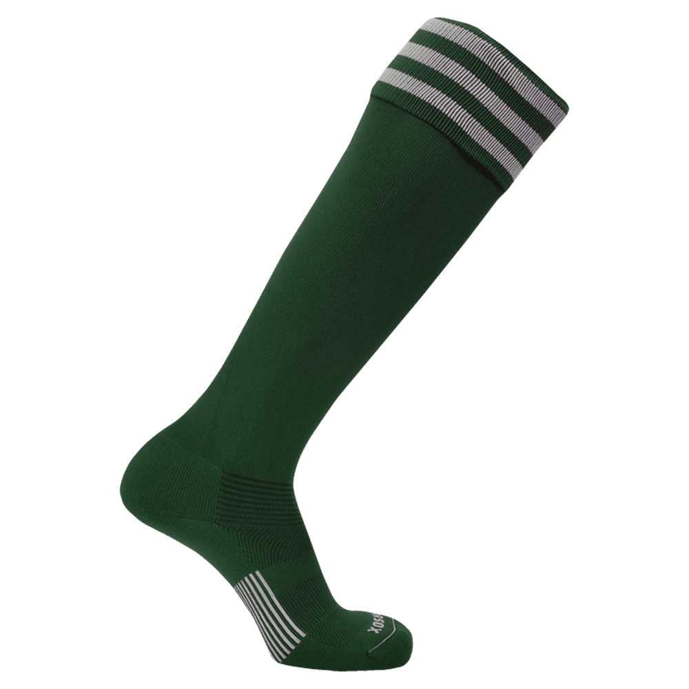 Pearsox Euro 3-Stripe Knee High Socks - Forest 3 White Stripes - HIT a Double