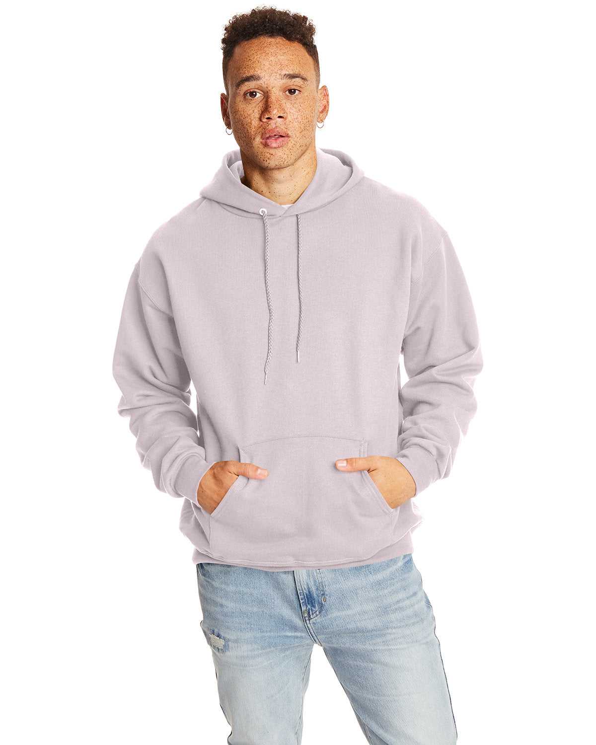 Hanes F170 Ultimate Cotton Hooded Sweatshirt - Pale Pink - HIT a Double - 1