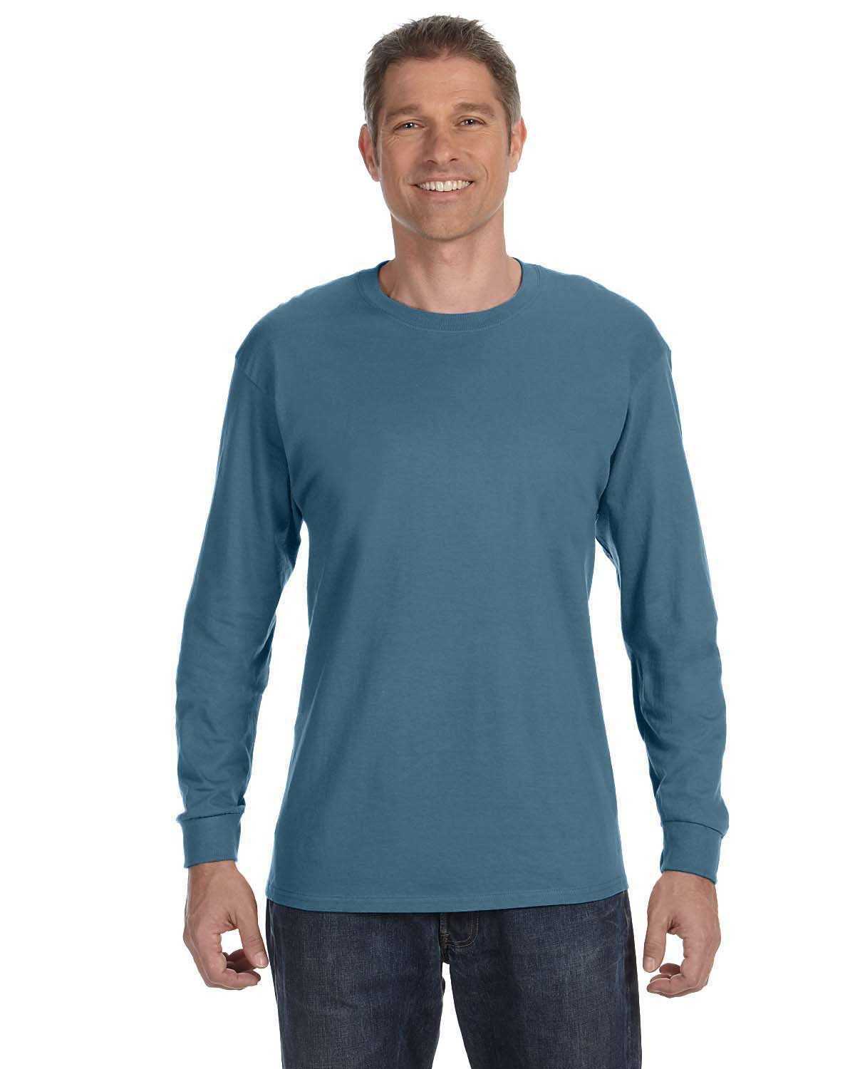 Gildan 5400 Heavy Cotton Long Sleeve T-Shirt - Indigo Blue - HIT a Double - 1