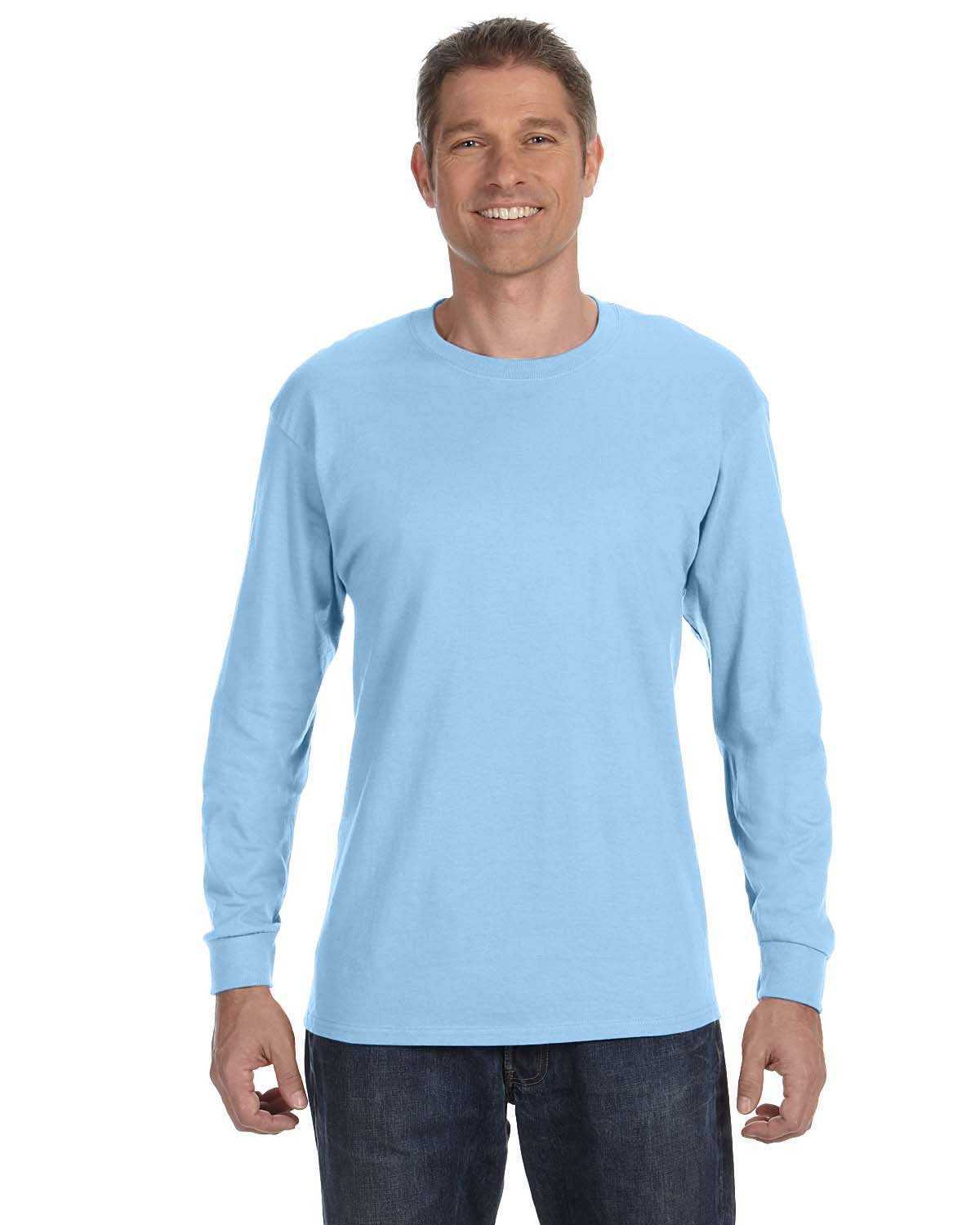 Gildan 5400 Heavy Cotton Long Sleeve T-Shirt - Light Blue - HIT a Double - 1
