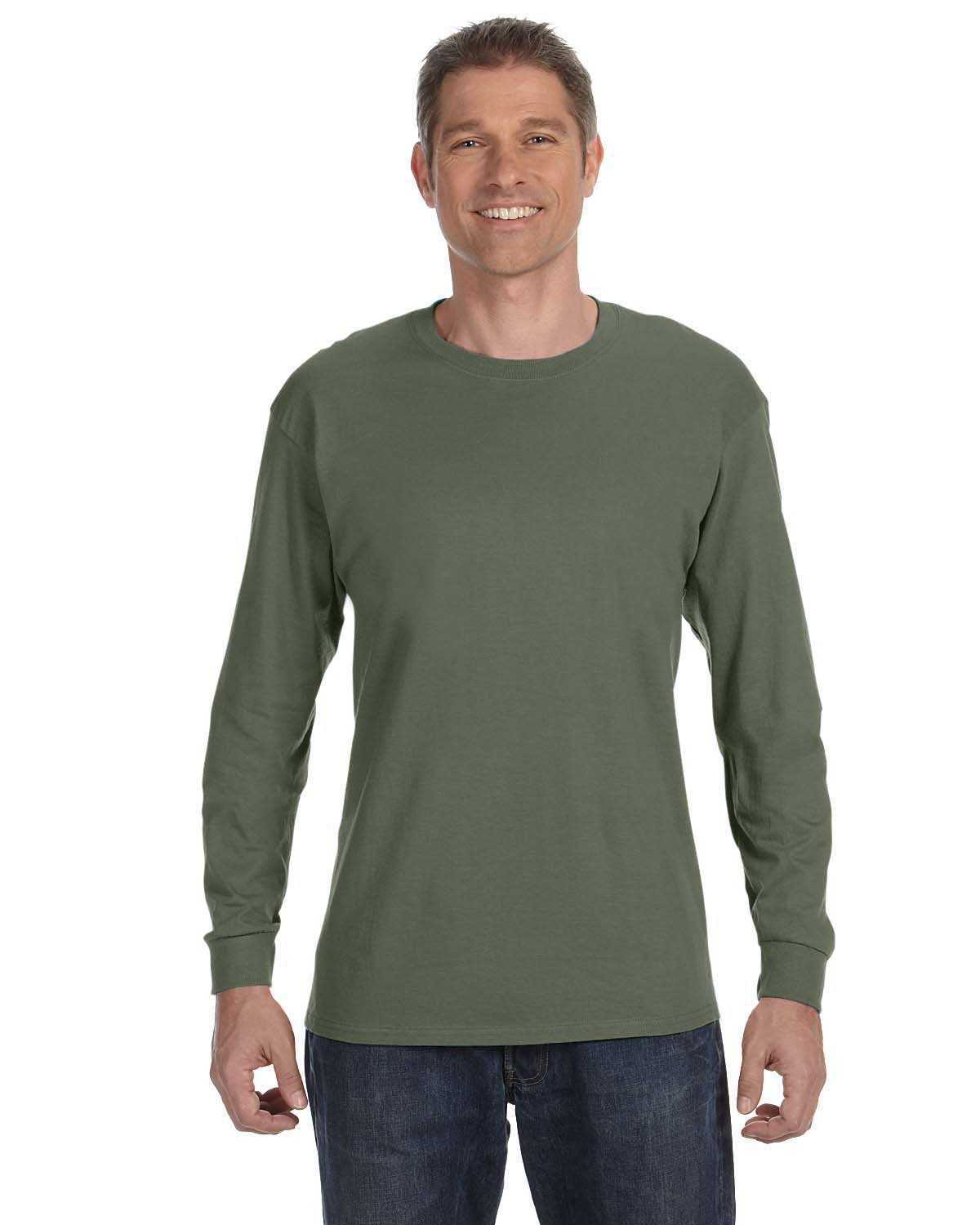 Gildan 5400 Heavy Cotton Long Sleeve T-Shirt - Military Green - HIT a Double - 1