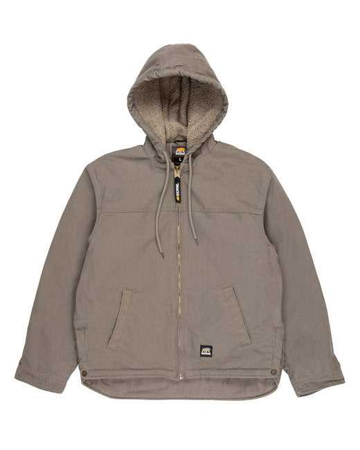 Berne HJ626 Men&#39;s Heartland Washed Duck Hooded Work Coat - Greystone - HIT a Double