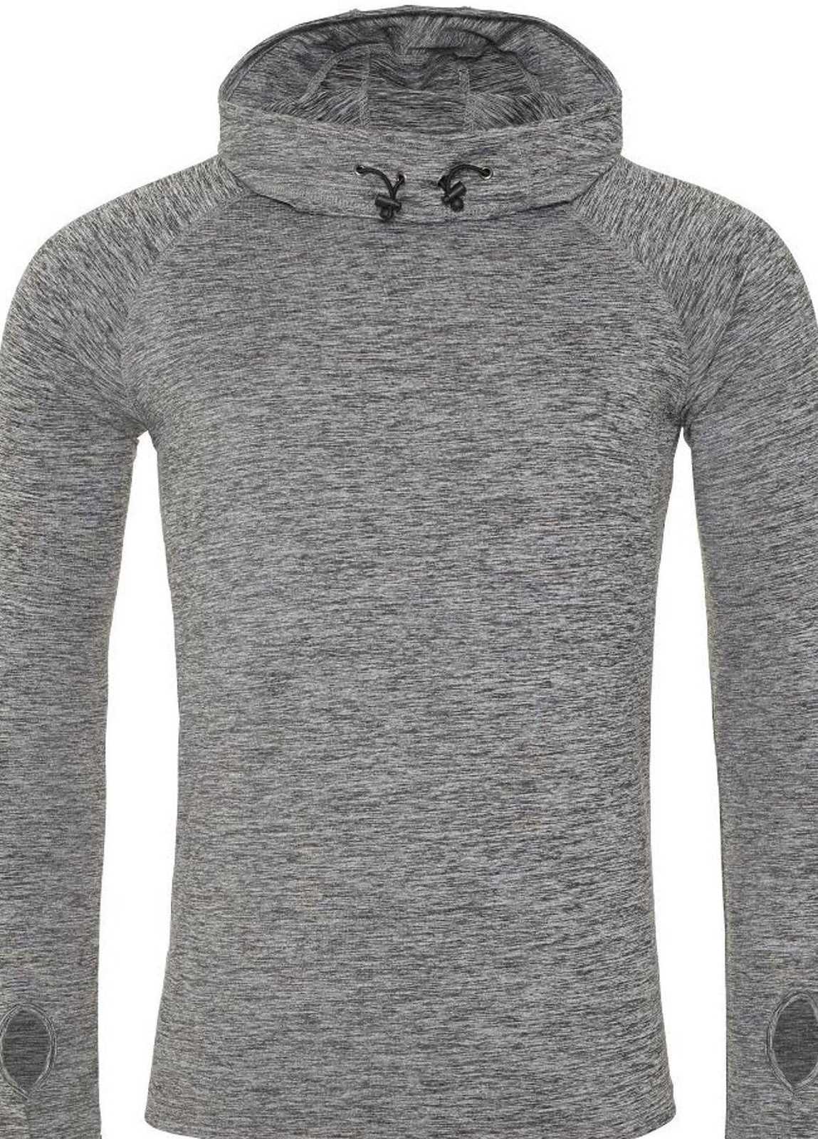 Just Cool JCA037 Mens Cool Cowl Neck Top - Grey Melange - HIT a Double