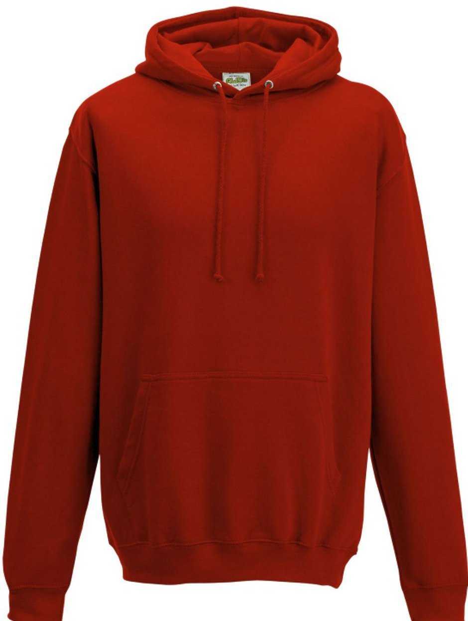 Just Hoods JHA001 College Hoodie - Fire Red - HIT a Double