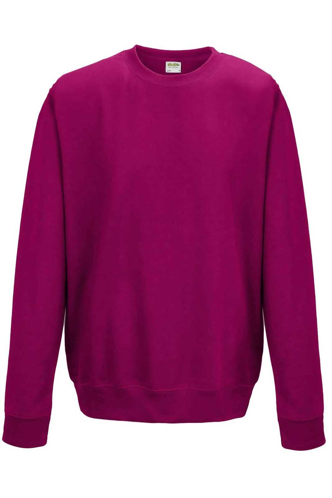 Just Hoods JHA030 College Sweat Crew Neck - Hot Pink - HIT a Double