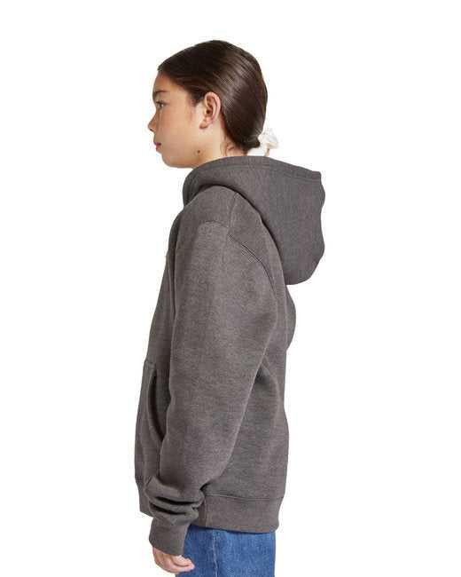 Lane Seven LS1401Y Youth Premium Pullover Hooded Sweatshirt - Charcoal Heather - HIT a Double