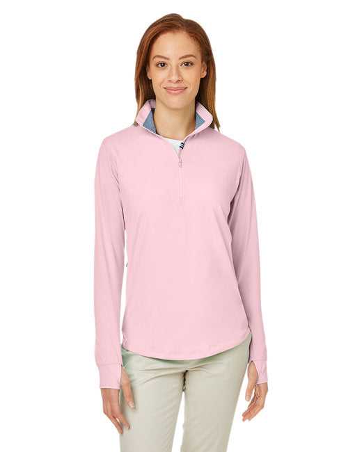 Nautica N17925 Ladies&#39; Saltwater Quarter-Zip Pullover - Sunset Pink - HIT a Double - 1