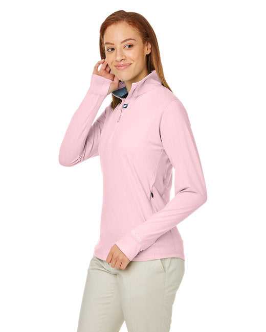 Nautica N17925 Ladies&#39; Saltwater Quarter-Zip Pullover - Sunset Pink - HIT a Double - 2