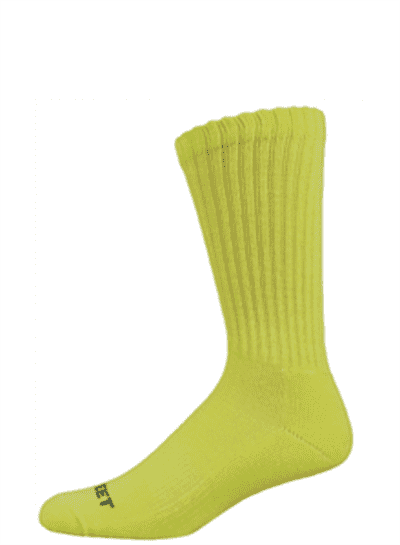 Pro Feet 215 Multi-Sport Crew Socks - Neon Yellow - HIT a Double