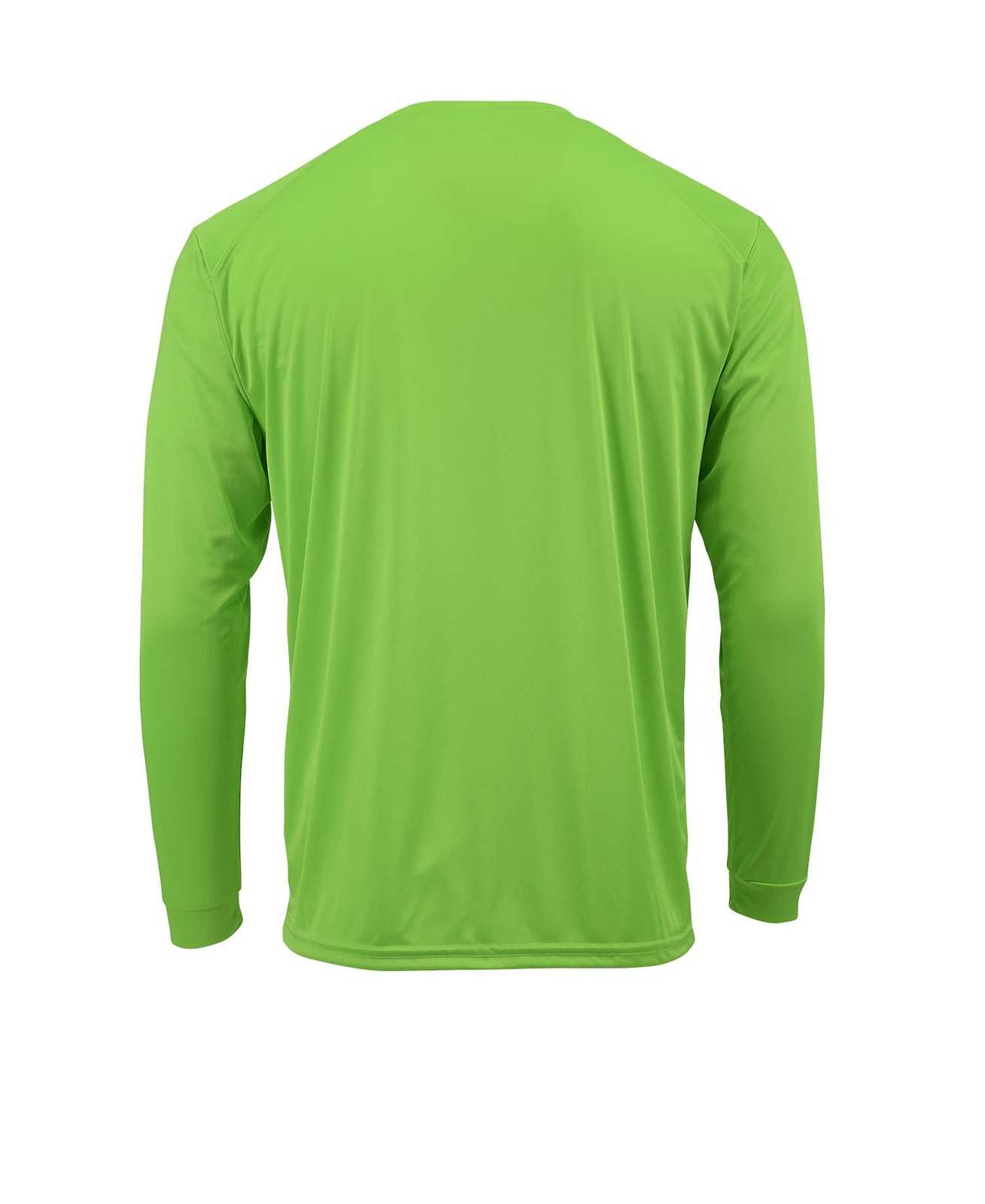 Paragon 210 Adult Long Sleeve Performance Tee - Neon Lime - HIT a Double