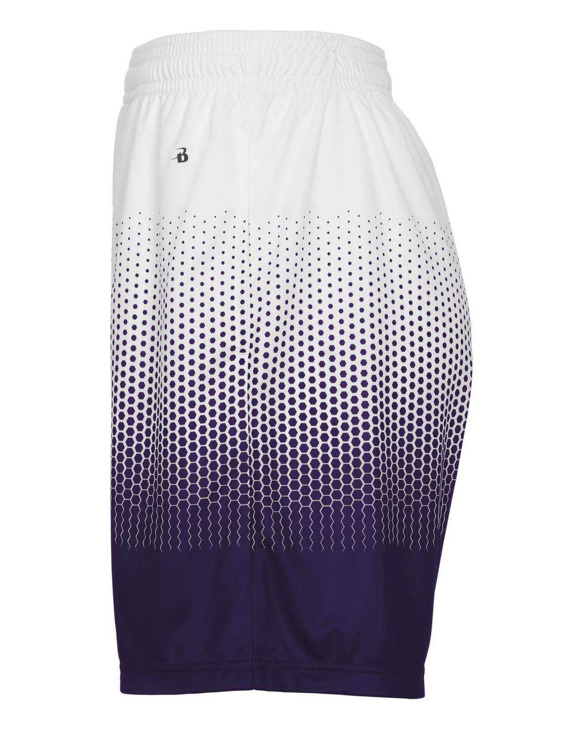 Badger Sport 2221 Hex 2.0 Youth Short - Purple White - HIT a Double - 2
