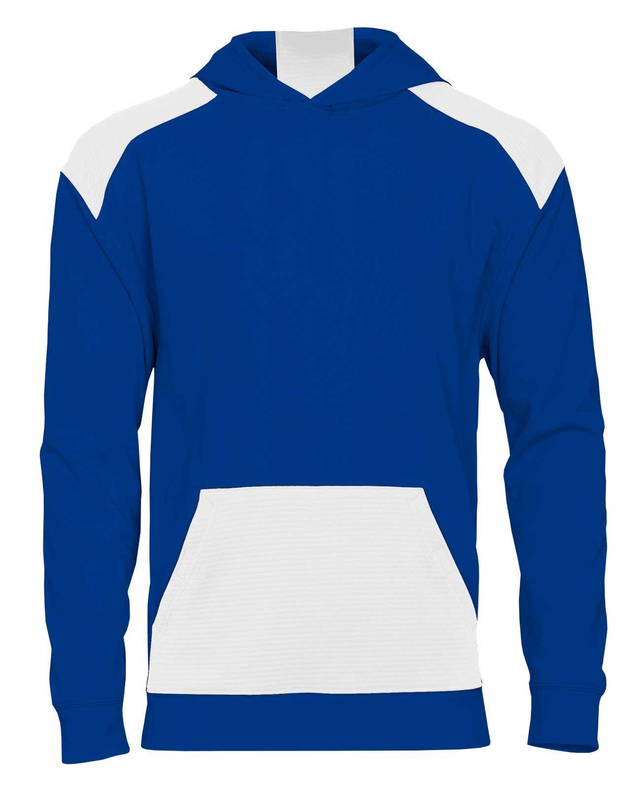 Badger Sport 2440 Breakout Performance Fleece Youth Hoodie - Royal White - HIT a Double - 1
