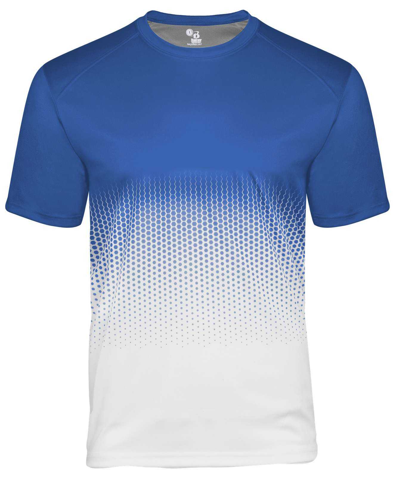 Badger Sport 222000 Hex 2.0 Youth Tee - Royal Hex - HIT a Double - 1