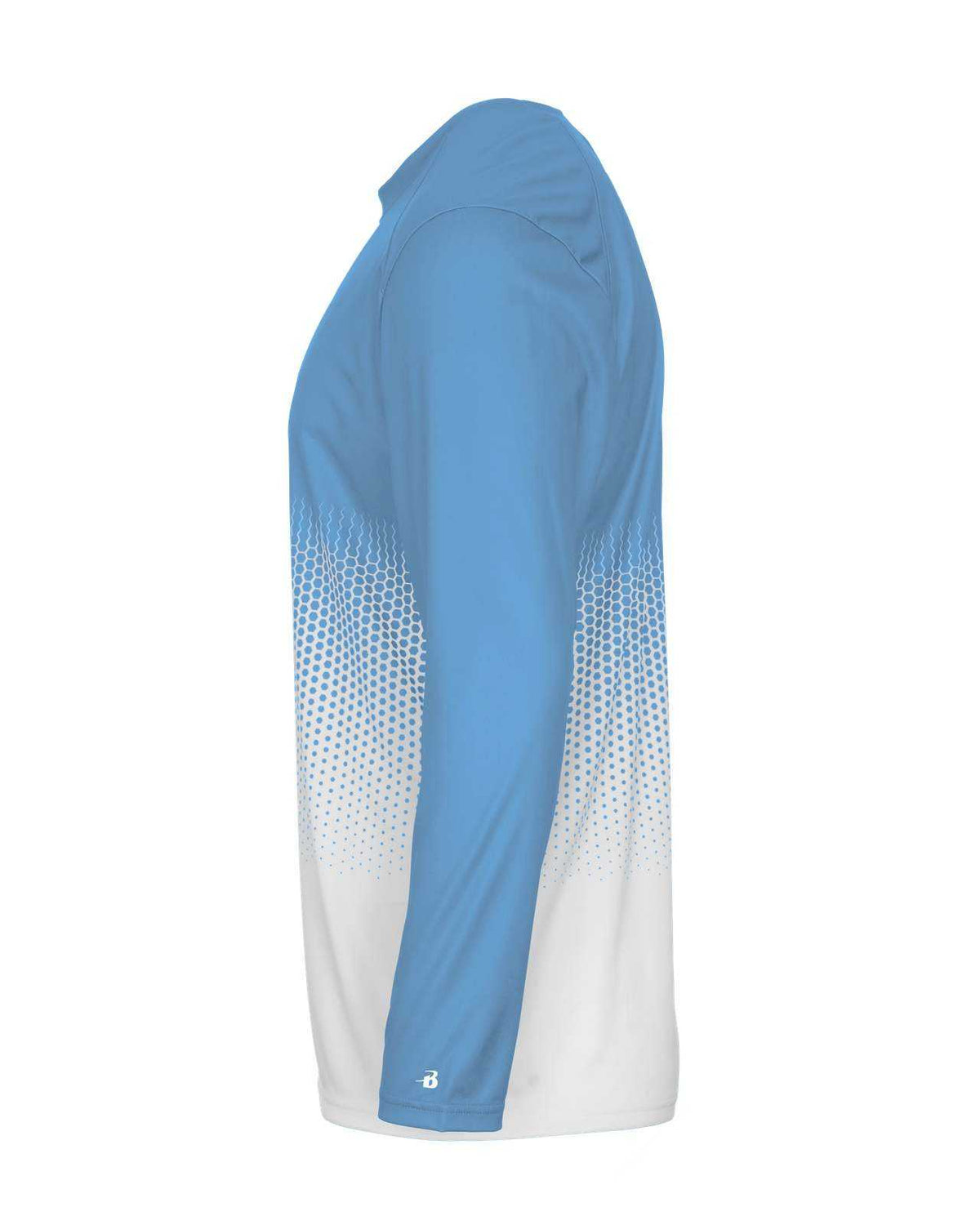 Badger Sport 4224 Hex Long Sleeve Tee - Columbia Blue Hex - HIT a Double - 3