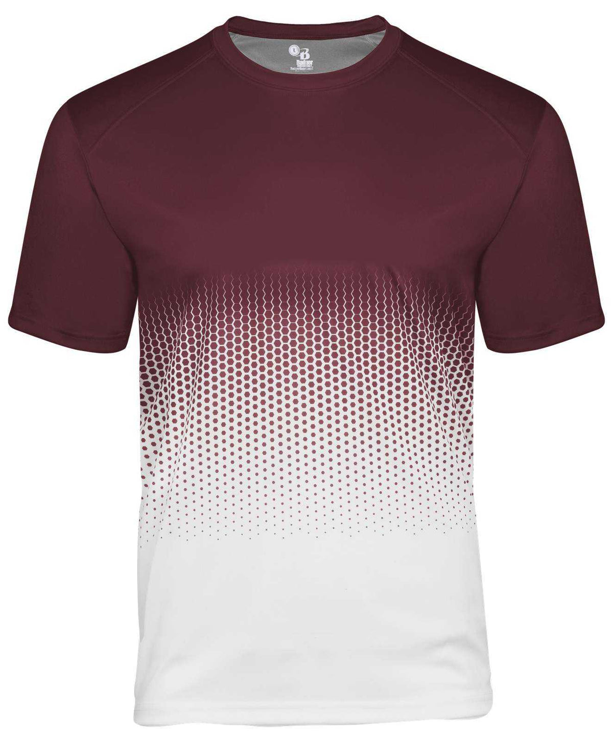Badger Sport 4220 Hex 2.0 Tee - Maroon White - HIT a Double - 1