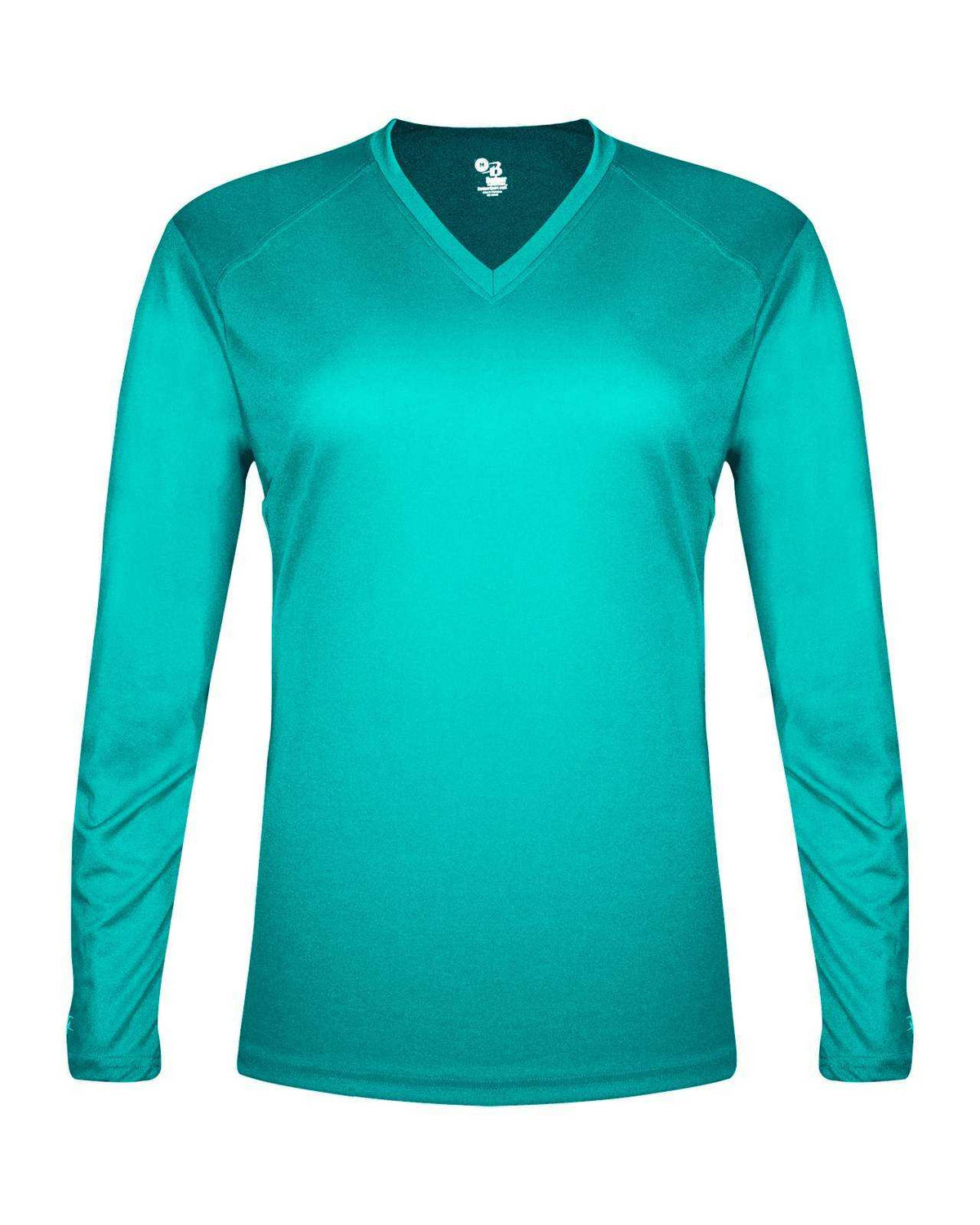 Badger Sport 4964 Tri-Blend L/S Ladies Tee - Turquoise - HIT a Double - 1