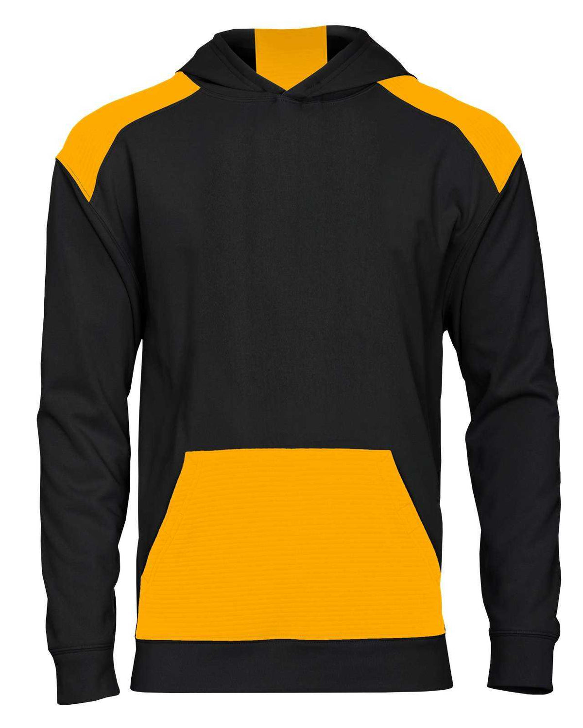 Badger Sport 2440 Breakout Performance Fleece Youth Hoodie - Black Gold - HIT a Double - 1