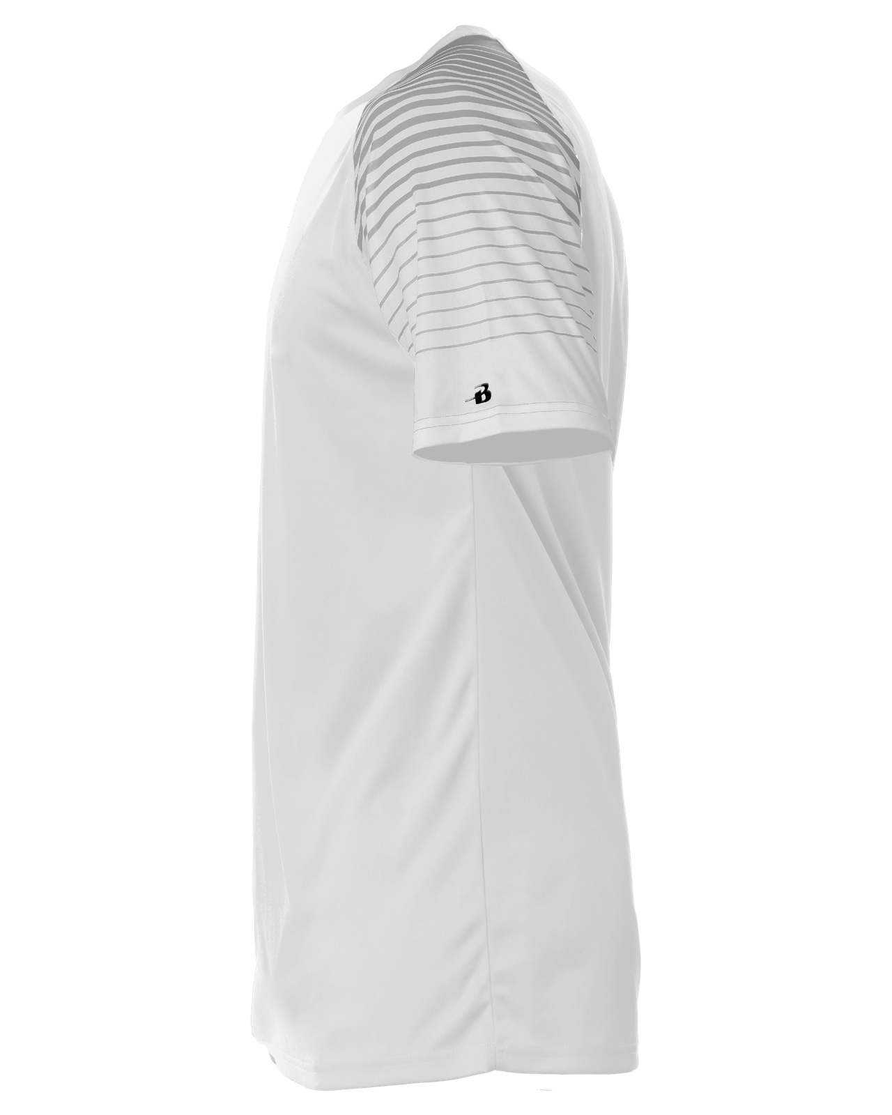 Badger Sport 4210 Lineup Tee - White Silver - HIT a Double - 1
