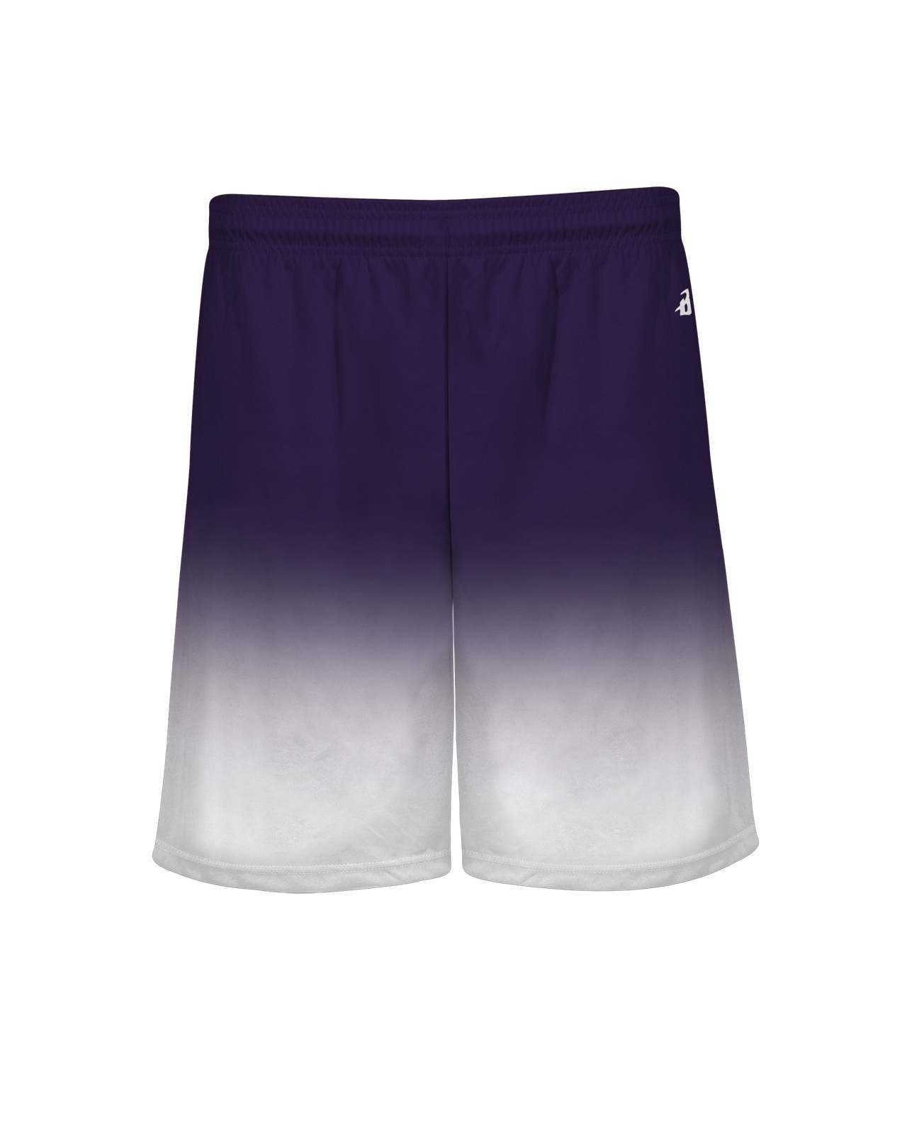 Badger Sport 2206 Ombre Youth Short - Purple White - HIT a Double - 1