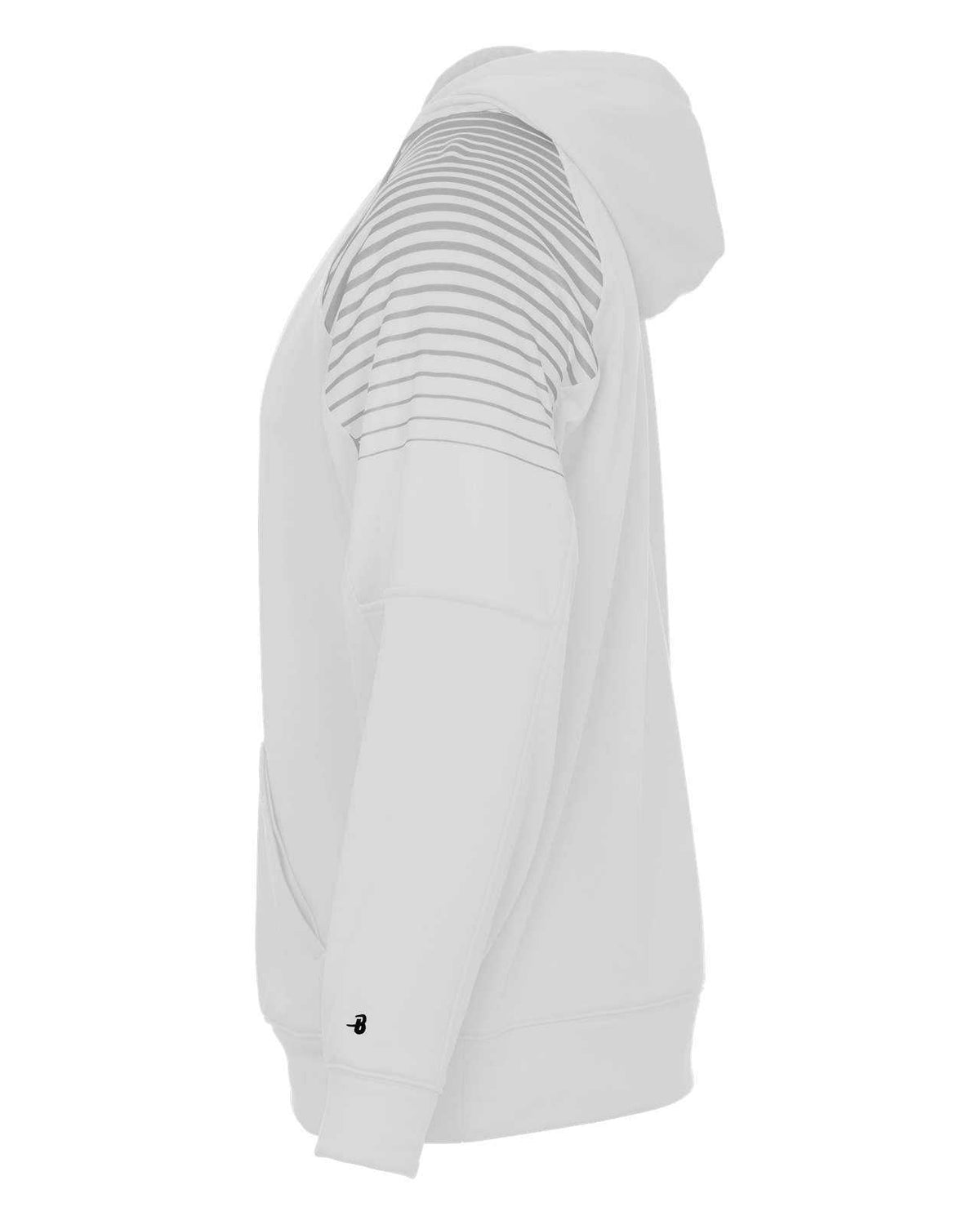 Badger Sport 1405 Lineup Fleece Hoodie - White Silver - HIT a Double - 2