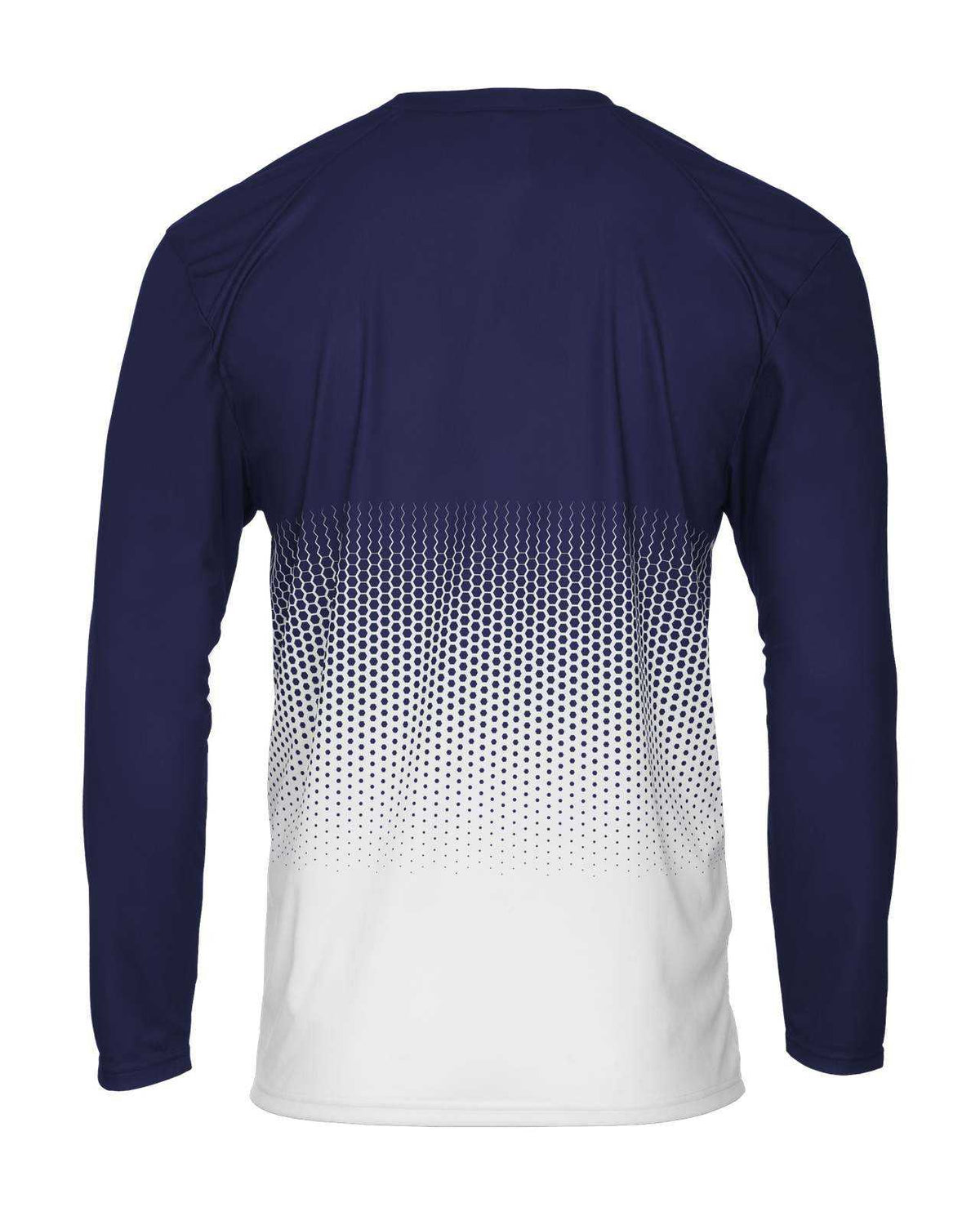Badger Sport 2224 Hex Youth Long Sleeve Tee - Navy Hex - HIT a Double - 3