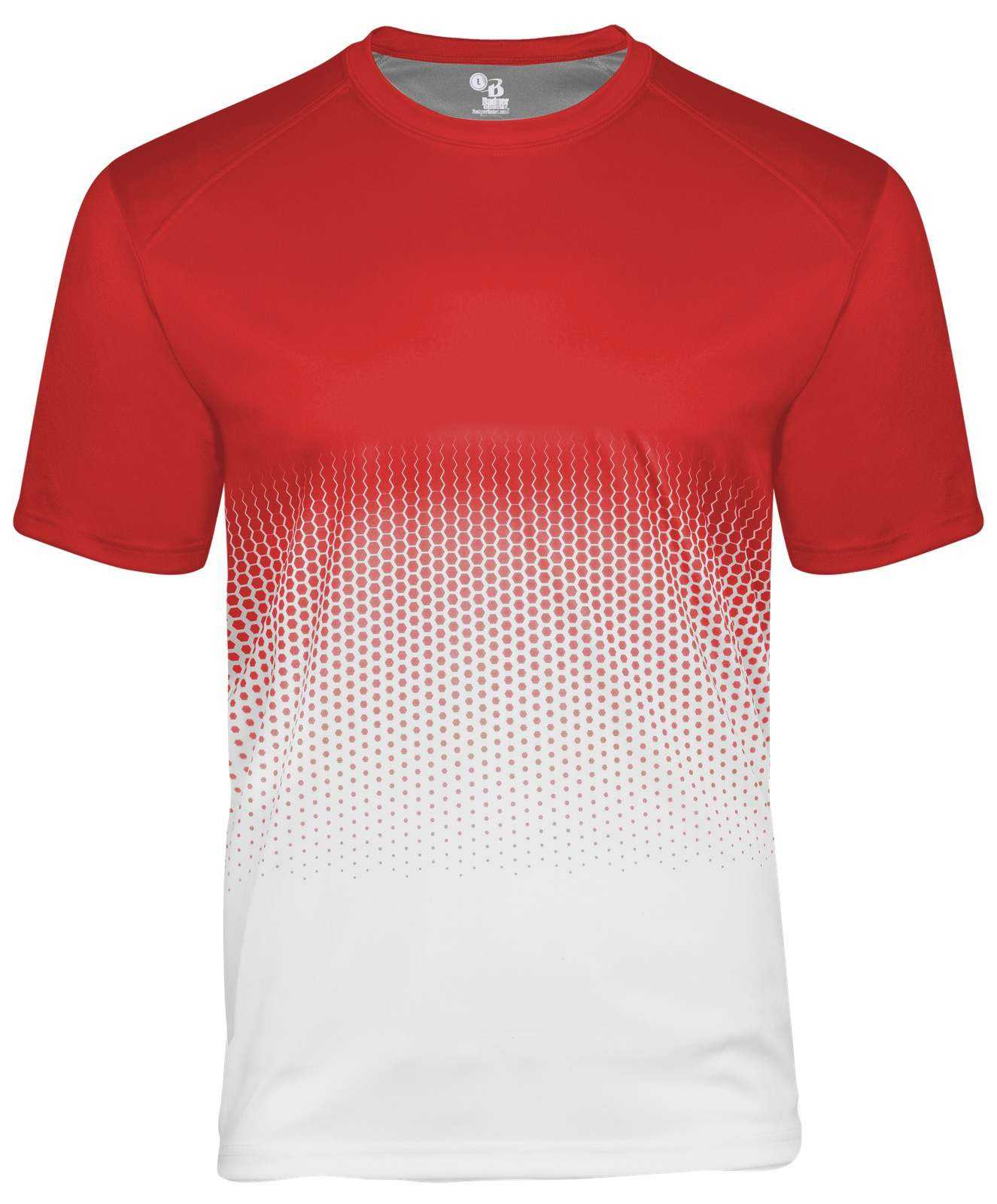 Badger Sport 222000 Hex 2.0 Youth Tee - Red Hex - HIT a Double - 1