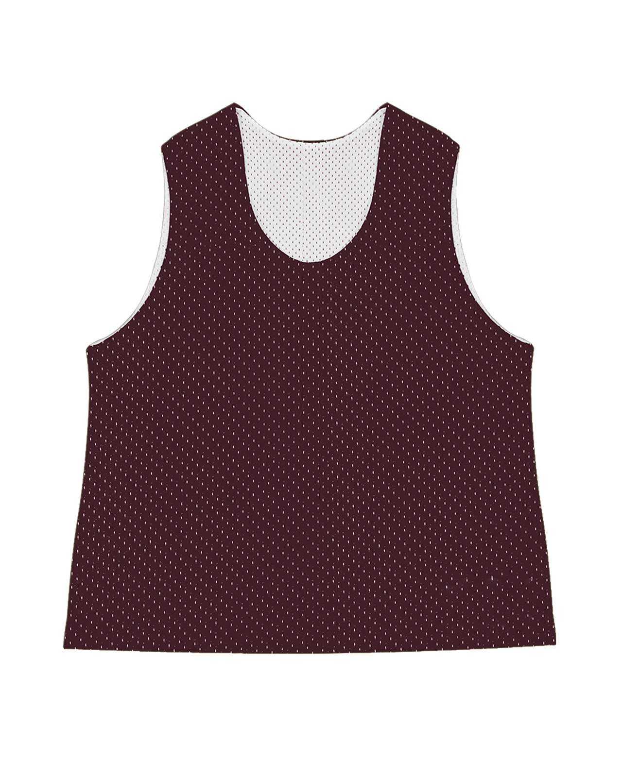 C2 Sport 5260 Mesh Reversible Youth Pinnie - Maroon White - HIT a Double - 1