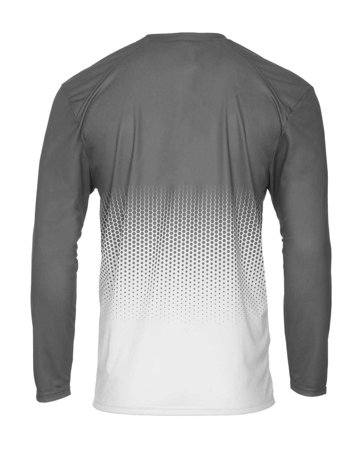 Badger Sport 4224 Hex Long Sleeve Tee - Graphite Hex - HIT a Double - 3