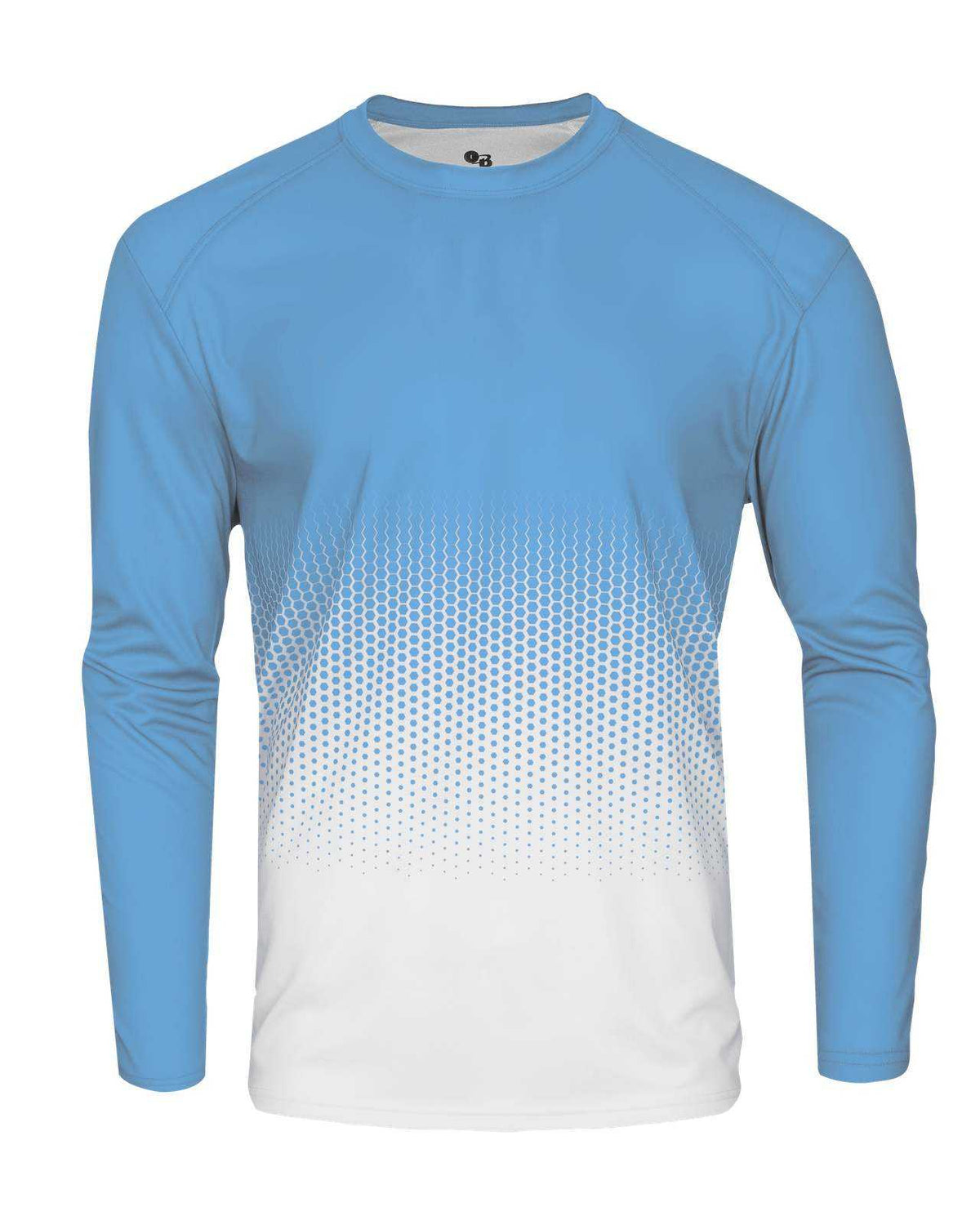 Badger Sport 4224 Hex Long Sleeve Tee - Columbia Blue Hex - HIT a Double - 1