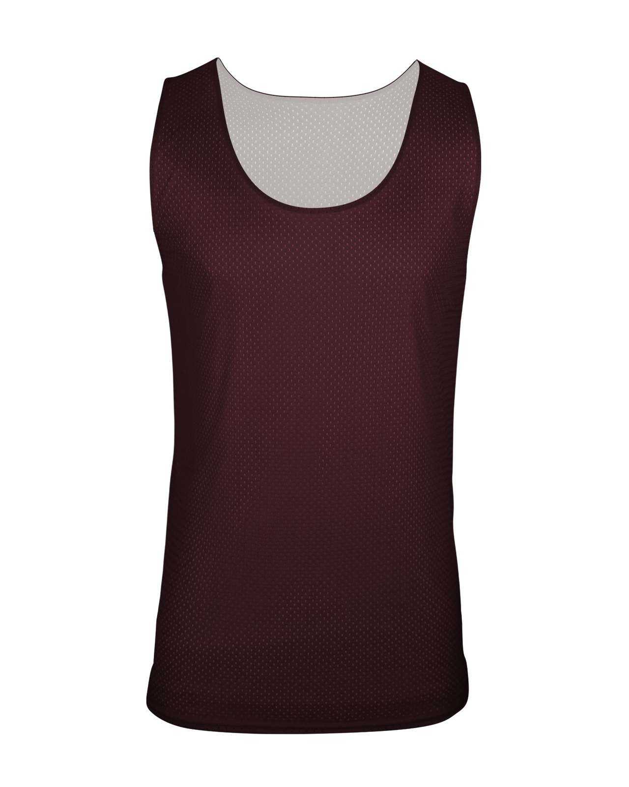 C2 Sport 5228 Reversible. Mesh Youth Tank - Maroon White - HIT a Double - 1