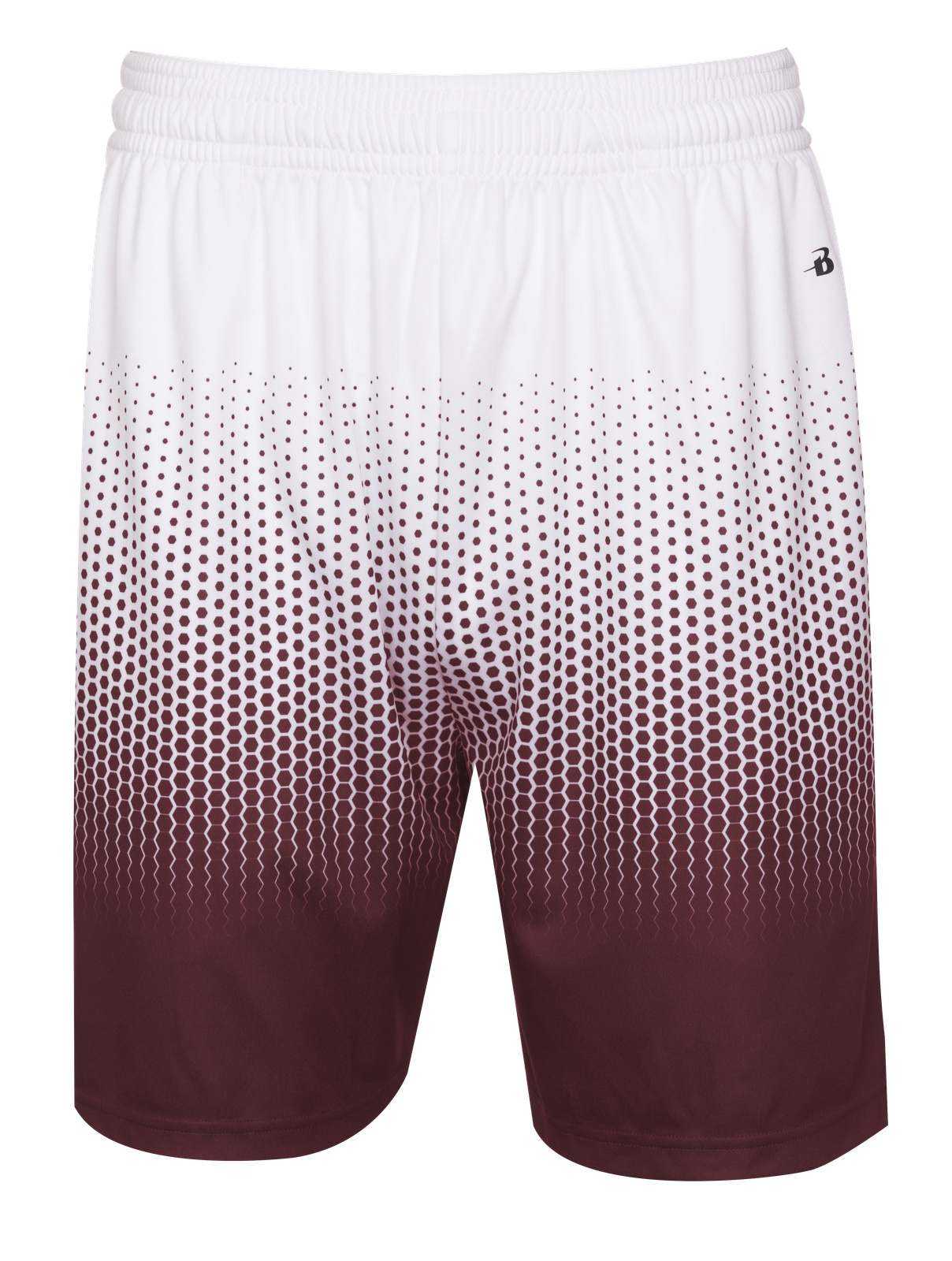 Badger Sport 2221 Hex 2.0 Youth Short - Maroon White - HIT a Double - 1