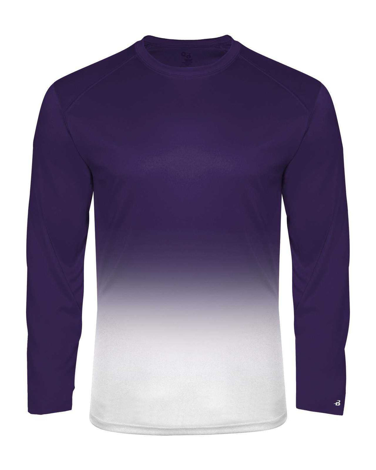 Badger Sport 4204 Ombre Long sleeve Tee - Purple White - HIT a Double - 1