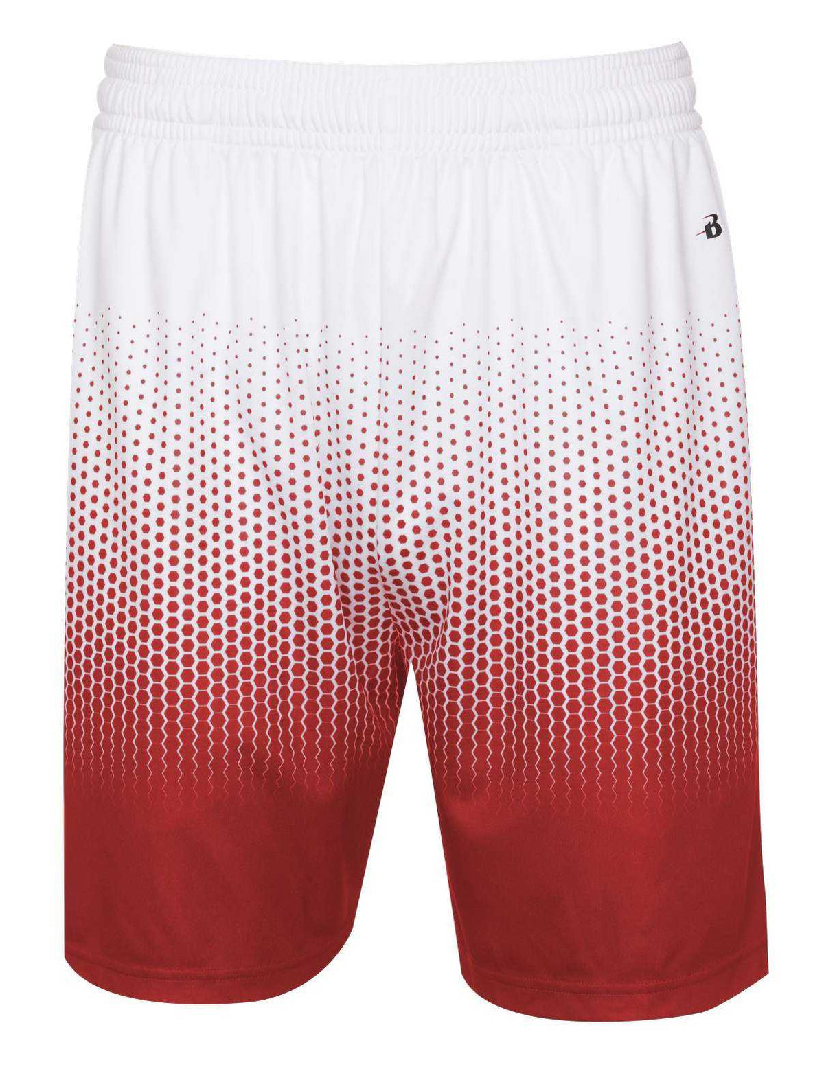 Badger Sport 2221 Hex 2.0 Youth Short - Red White - HIT a Double - 1