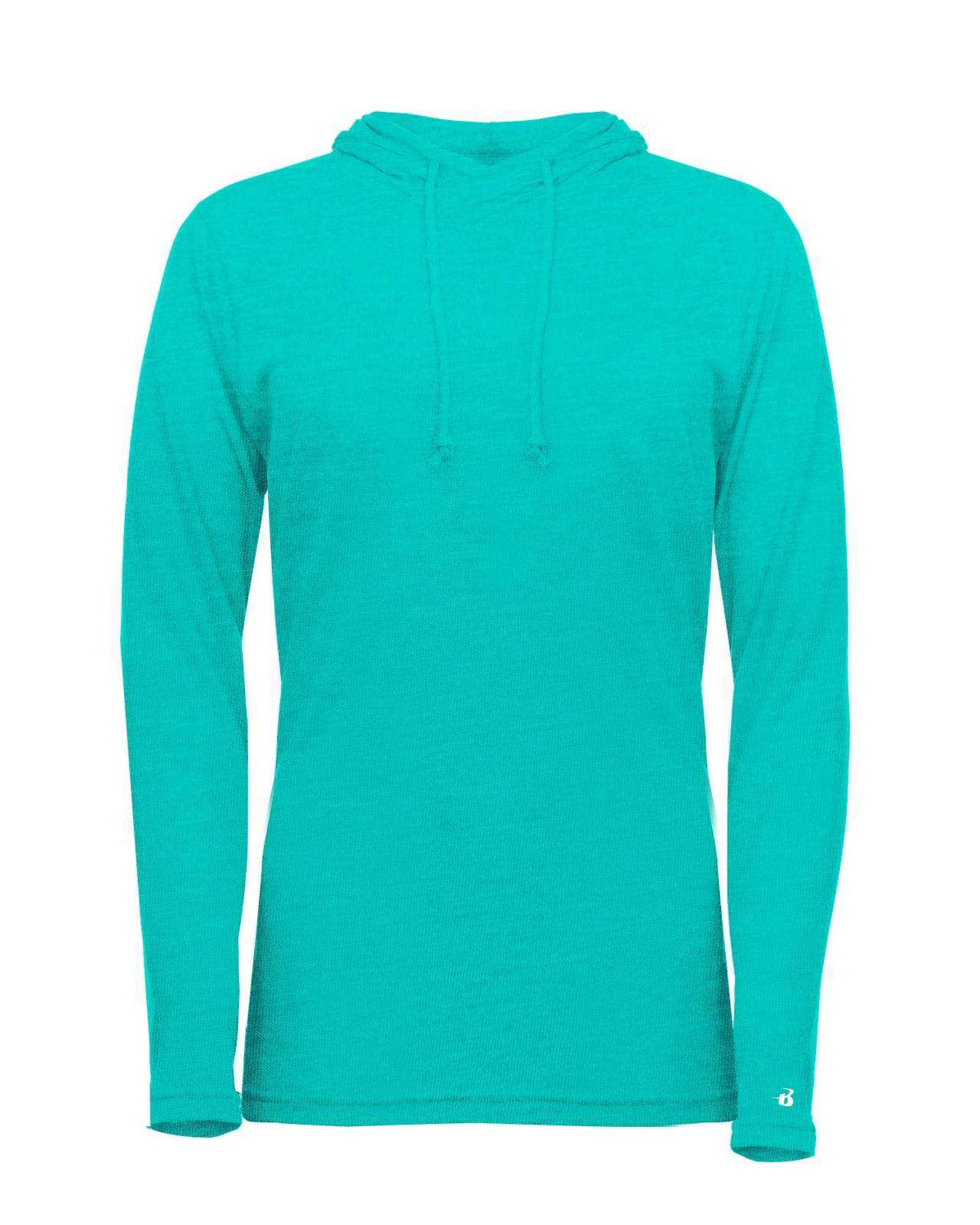 Badger Sport 496500 Tri-Blend Surplice Women&#39;s Hoodie Tee - Turquoise - HIT a Double - 1