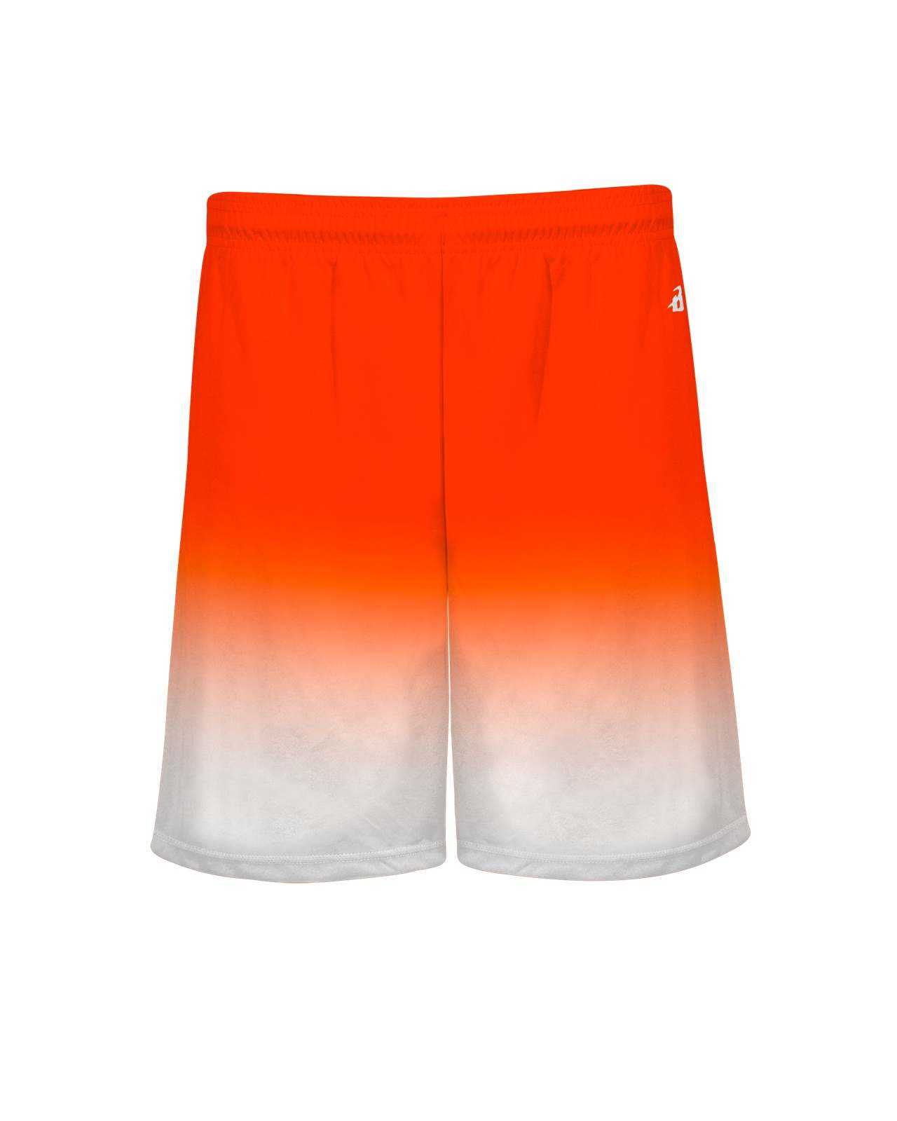 Badger Sport 2206 Ombre Youth Short - Orange White - HIT a Double - 1