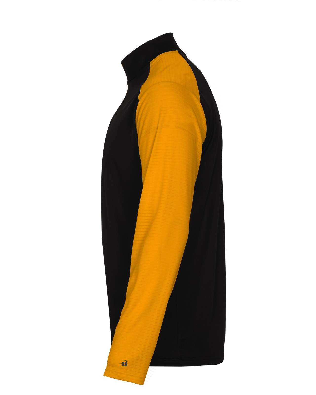 Badger Sport 2231 Breakout Youth 1/4 Zip - Black Gold - HIT a Double - 1